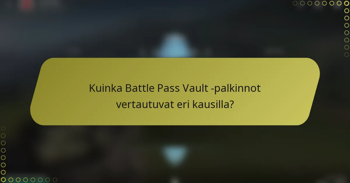 Kuinka Battle Pass Vault -palkinnot vertautuvat eri kausilla?